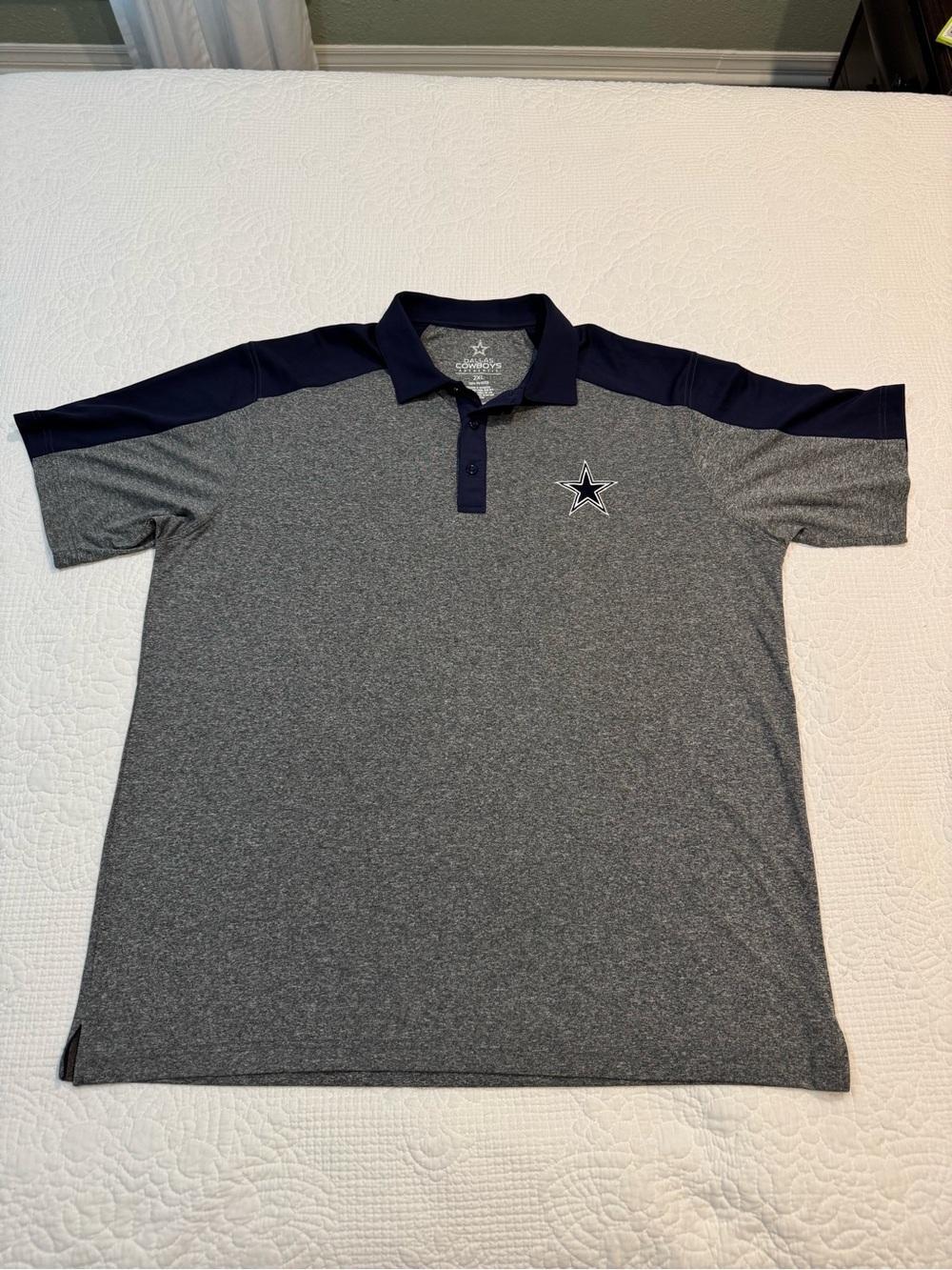 NFL Dallas Cowboy Navy & Gray Performance Polo Shirt